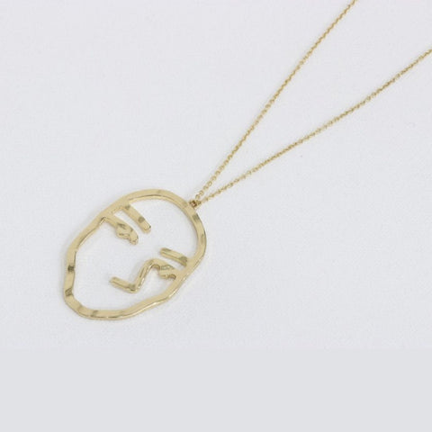 Juliette Face Brass Pendant Gold